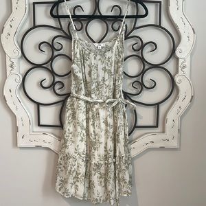 ANTHROPOLOGIE MINE SPAGHETTI STRAP MINI SUNDRESS GREEN/WHITE SIZE MEDIUM